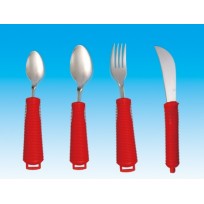 Adapted cutlery set red